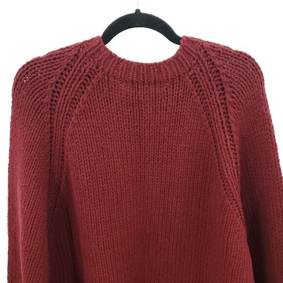 Men's NWT J. Crew Factory 100% Wool Chunky Crew Neck Sweater XL Red - Picture 9 of 13